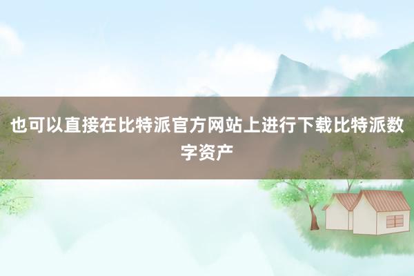 也可以直接在比特派官方网站上进行下载比特派数字资产